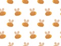 Cute kids bee. Yellow funny animal seamless pattern. Nursery insect background for baby shower, fabric or scrapbook Royalty Free Stock Photo