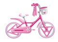 Cute kids bicycle for a girl illustration isolated on white background Royalty Free Stock Photo