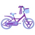 Cute kids bicycle. Vector illustration isolated on white background