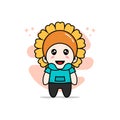 Cute kids character wearing sunflower costume