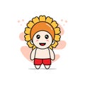 Cute kids character wearing sunflower costume