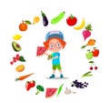 Cute kids eating assorted fruits