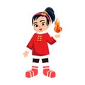 Cute Kids Fighter Character Illustration Royalty Free Stock Photo