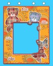 Cute kids flag with bears on blue