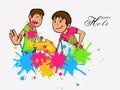 Cute kids for Happy Holi festival celebration. Royalty Free Stock Photo