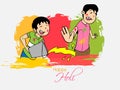 Cute kids for Indian festival, Happy Holi celebration. Royalty Free Stock Photo