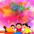 Cute kids for Indian Festival, Holi celebration. Royalty Free Stock Photo