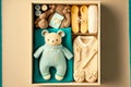 cute kids knitted toys teddy bear game kit with clothes in box