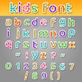 Cute kids patchwork patterns alphabet