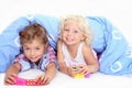 Cute kids playing blocks Royalty Free Stock Photo