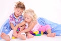 Cute kids playing blocks Royalty Free Stock Photo