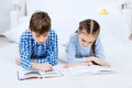 Cute kids reading books Royalty Free Stock Photo