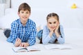 Cute kids reading books Royalty Free Stock Photo