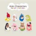 Cute kids wearing animal costumes Royalty Free Stock Photo