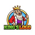 Cute King Cartoon Logo Mascot Template