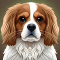 Cute King Charles Cavalier puppy - ai generated image