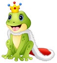 Cute king frog cartoon