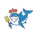 cute king shark cartoon