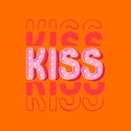 Cute KISS typography design vector EPS10 ,Design for fashion ,T shirt, fabric, textile, wallpaper, cover, web , wrapping and all