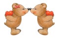 Cute, kissing bears. Royalty Free Stock Photo