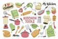 Cute Kitchenware Tools isolated Background