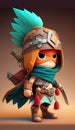 Cute Kite Animal Warrior 3D Game Model Generative AI