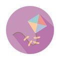 Cute kite flying child toy block style icon