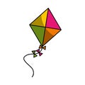 Cute kite flying icon