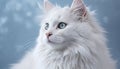 Cute kitten with blue eyes staring, fluffy fur, playful nature generated by AI Royalty Free Stock Photo