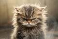 Cute kitten cat with angry face, generated by AI Royalty Free Stock Photo