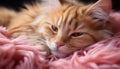 Cute kitten, fluffy fur, small, playful, resting, staring, love generated by AI