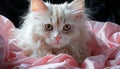 Cute kitten, fluffy fur, staring, playful, charming, purebred Persian cat generated by AI