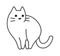 Cute kitten line icon art Small playful cat