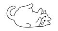 Cute kitten line icon art Small playful cat