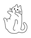 Cute kitten line icon art Small playful cat