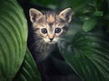 Cute kitten in nature