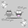 Cute kitten romantic card Royalty Free Stock Photo