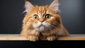Cute kitten sitting, staring, playful, fluffy, looking at camera generated by AI Royalty Free Stock Photo