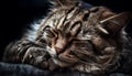 Cute kitten sleeping, whiskers and fur in close up portrait generated by AI Royalty Free Stock Photo