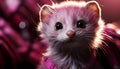 Cute kitten, small and fluffy, sitting and staring at camera generated by AI
