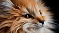 Cute kitten staring, fluffy fur, playful and alert generated by AI