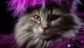 Cute kitten staring, fluffy fur, playful nature, beauty in nature generated by AI Royalty Free Stock Photo