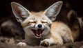 Cute kitten yawning, whiskers and fur in selective focus generated by AI Royalty Free Stock Photo