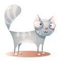 Cute kitty, cat characters - cartoon illustration. Royalty Free Stock Photo