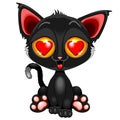 Cute Kitty in Love on Valentine`s Day