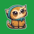 Cute kitty sticker style transparent PNG images.