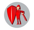 Cute Knight Mascot Design Royalty Free Stock Photo