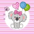 Cute koala with balloons Royalty Free Stock Photo