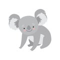 Cute Koala Bear, Lovely Grey Animal Character Vector Illustration