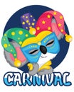 Cute Koala Carnival Celebration with mask